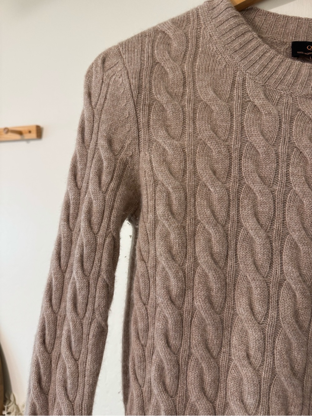 Quince Mongolian Cashmere Shrunken Cable Crewneck Sweater S - Picture 4 of 5